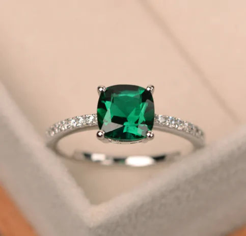 Embellished Emerald Luxury Ring